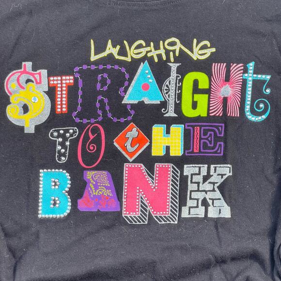 G Unit T-Shirt Embellished Laughing Bank Womens Size Large Gaphic - Picture 3 of 9